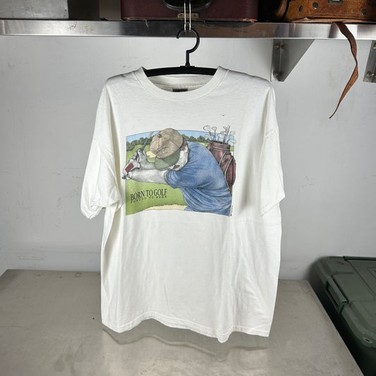 Vintage 90s Peggy Murray Born to Golf Forced to Work Single Stitch T-shirt
