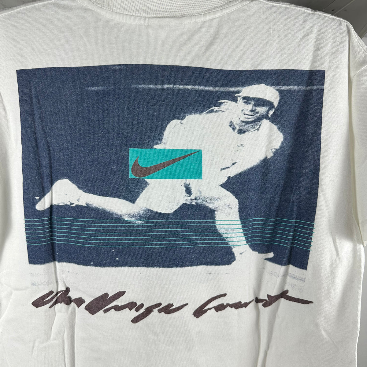 Vintage 90s Nike Andre Agassi Tennis Challenge Court Graphic Single Stitch T-shirt