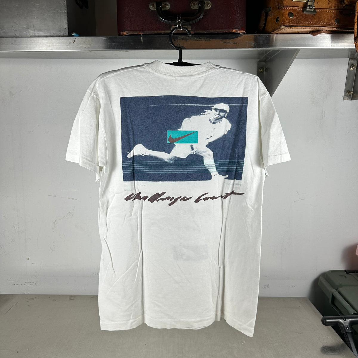 Vintage 90s Nike Andre Agassi Tennis Challenge Court Graphic Single Stitch T-shirt