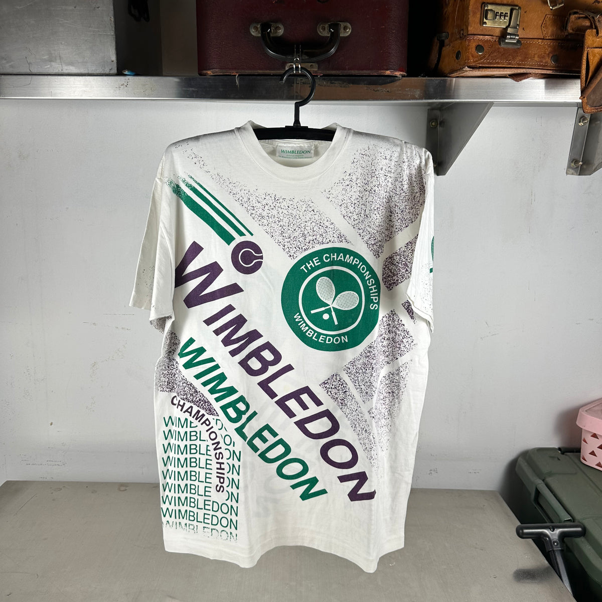 Vintage 90s Wimbledon Tennis Championships AOP Graphic Single Stitch T-shirt