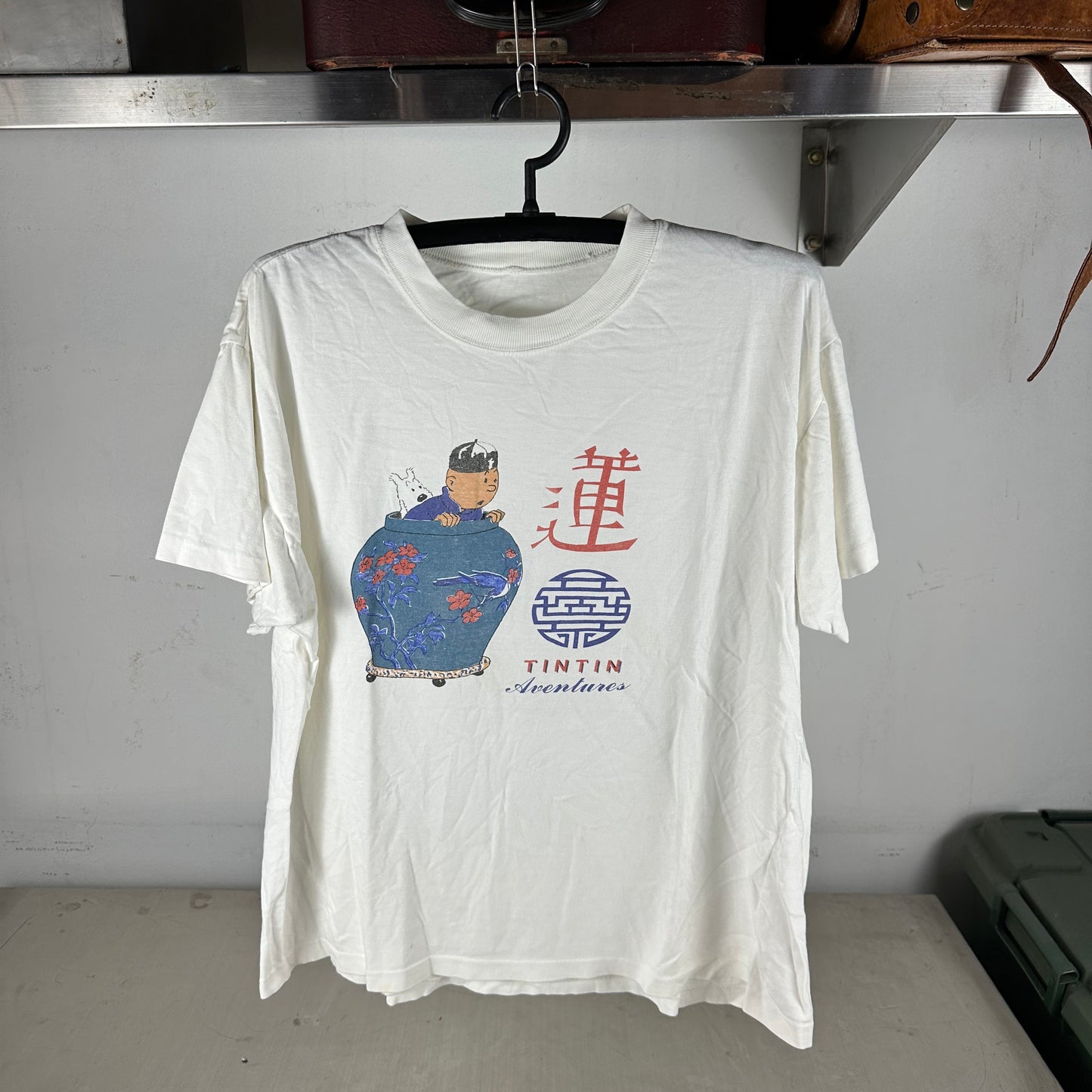 Vintage 90s The Adventures Tintin and Snowy The Blue Lotus Single Stitch T-shirt