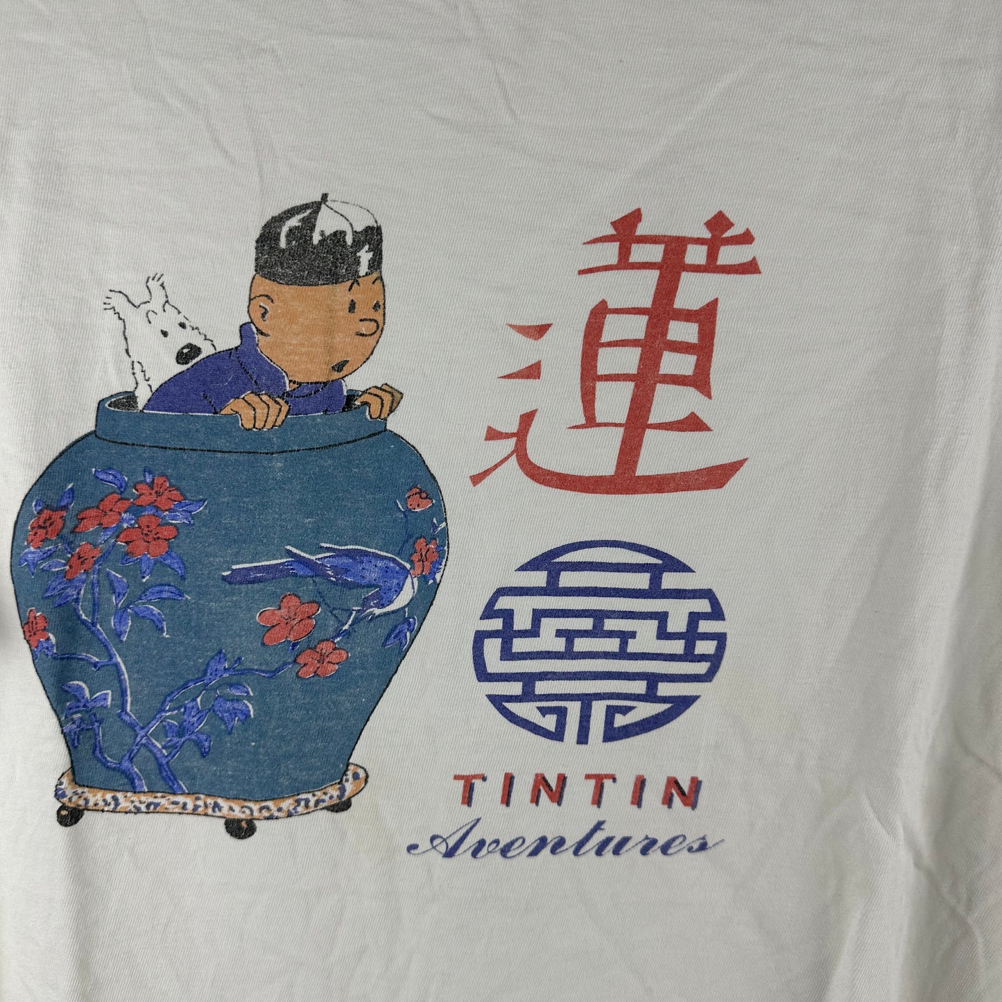 Vintage 90s The Adventures Tintin and Snowy The Blue Lotus Single Stitch T-shirt
