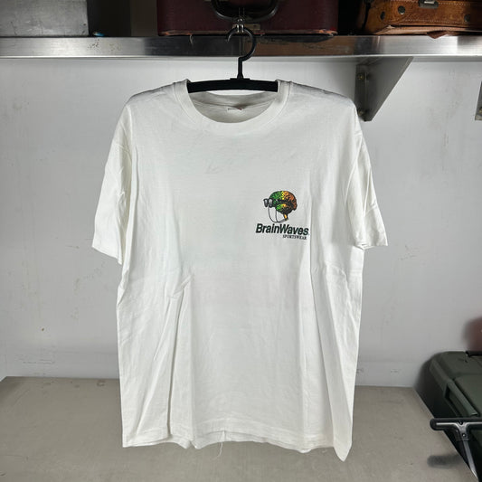 Vintage 1990 Brainwaves Sportswear This Is Your Brain Graphic Single Stitch T-shirt