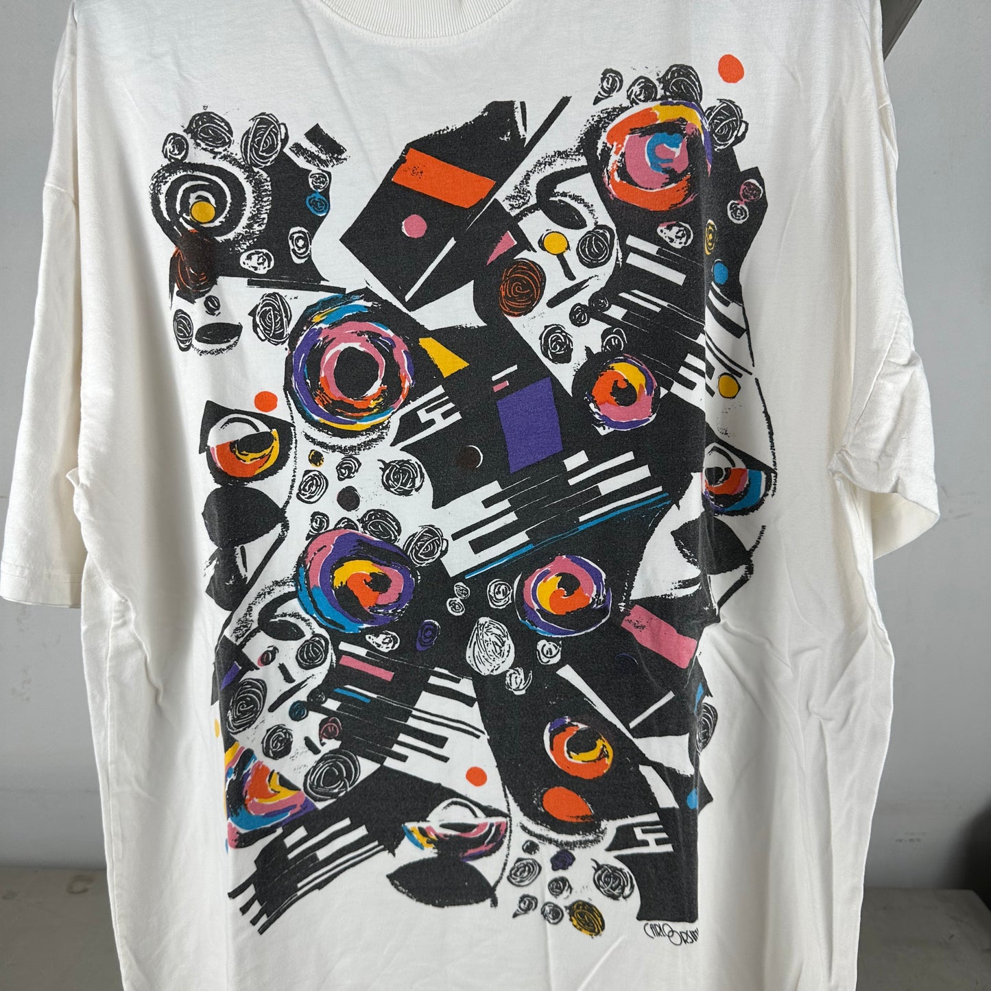 Vintage 90s Carlo Orsini Abstract Artwork Graphic T-shirt