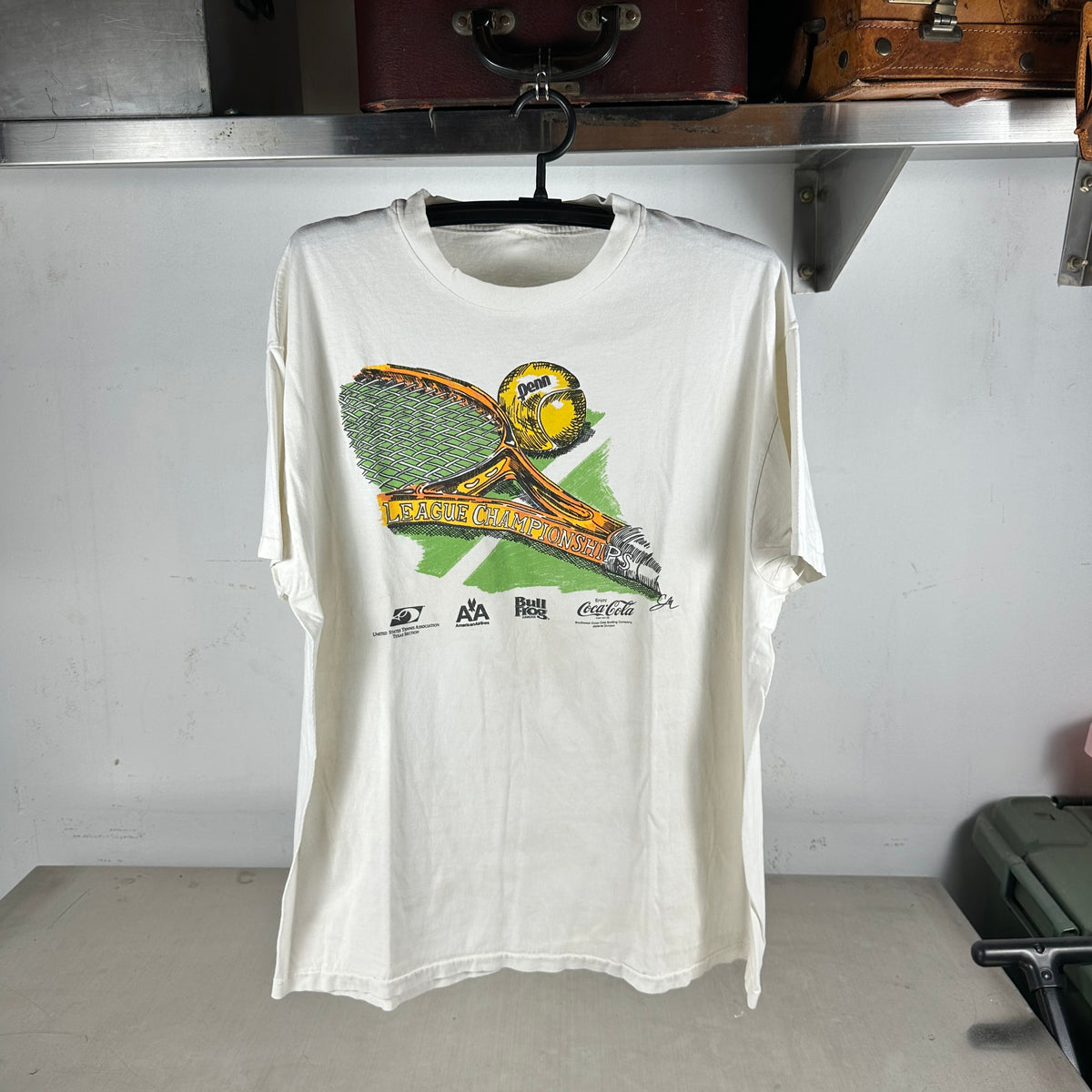 Vintage 90s Penn Tennis League Championships Graphic Single Stitch T-shirt