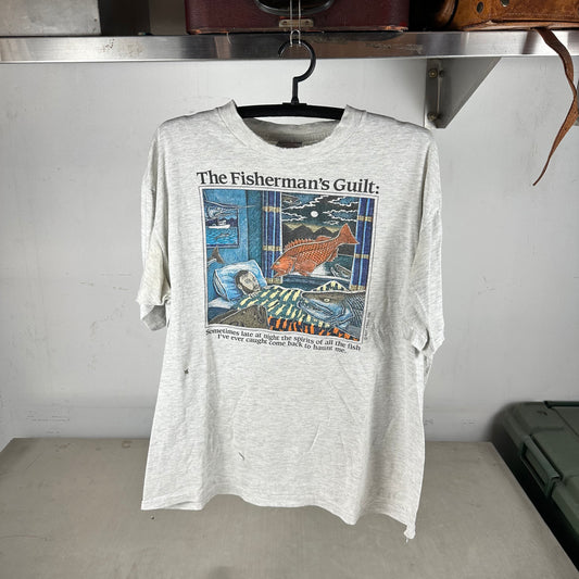 Vintage 1988 Ray Troll The Fisherman's Guilt Graphic Single Stitch T-shirt