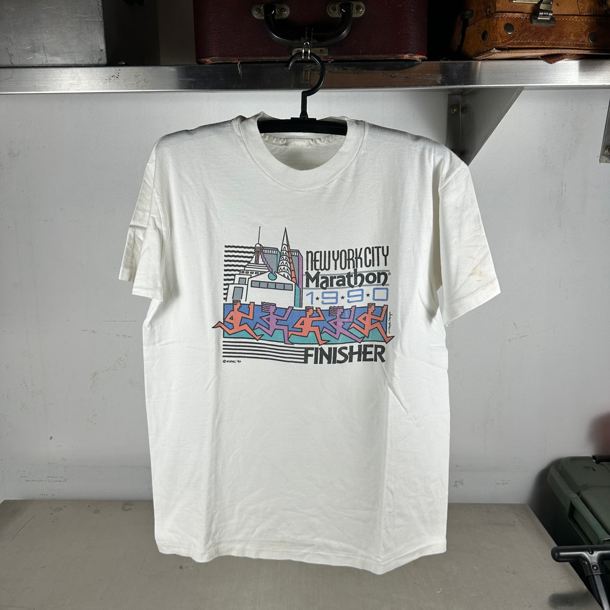 Vintage 1990 NYRRC New York City Marathon Finisher Running Single Stitch T-shirt