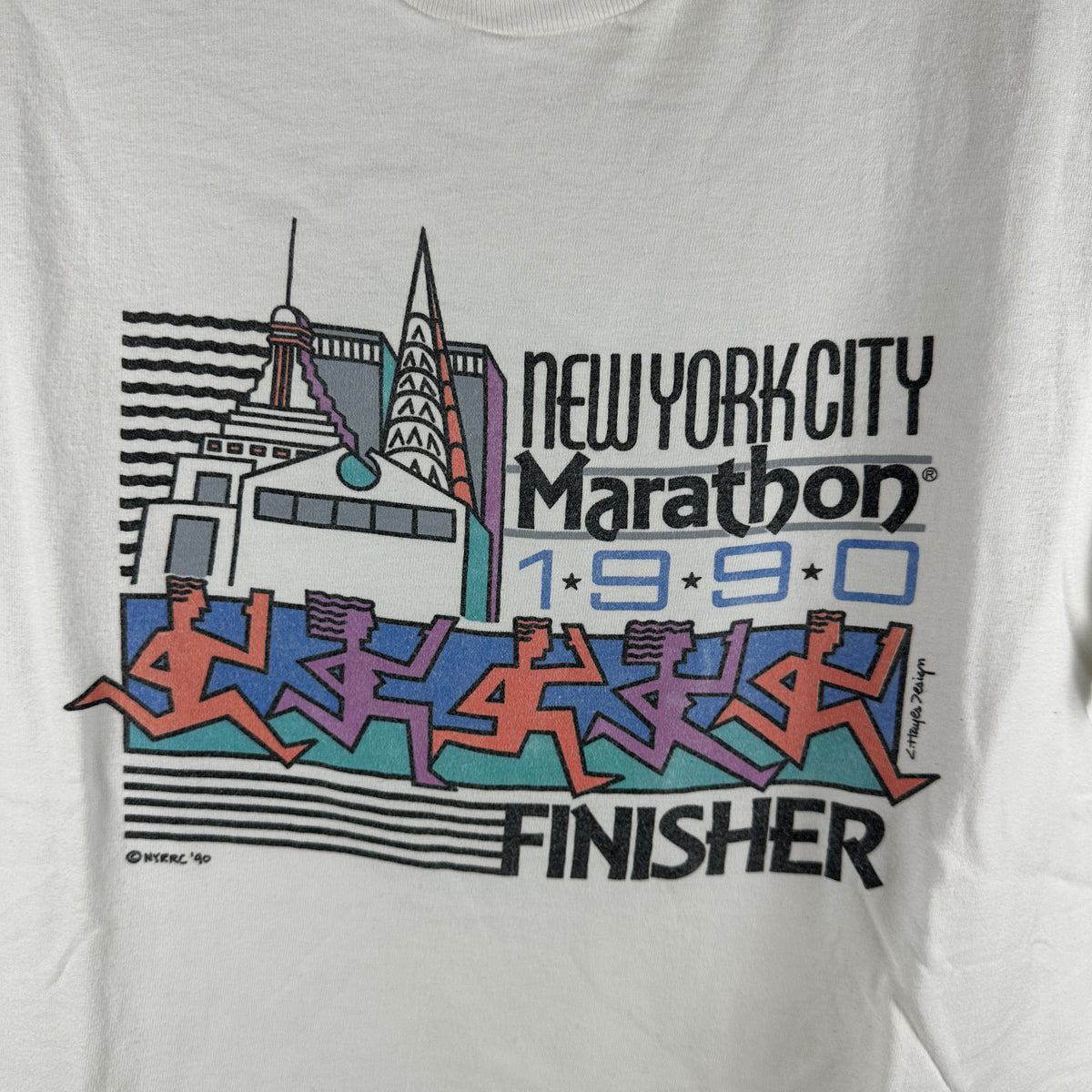 Vintage 1990 NYRRC New York City Marathon Finisher Running Single Stitch T-shirt