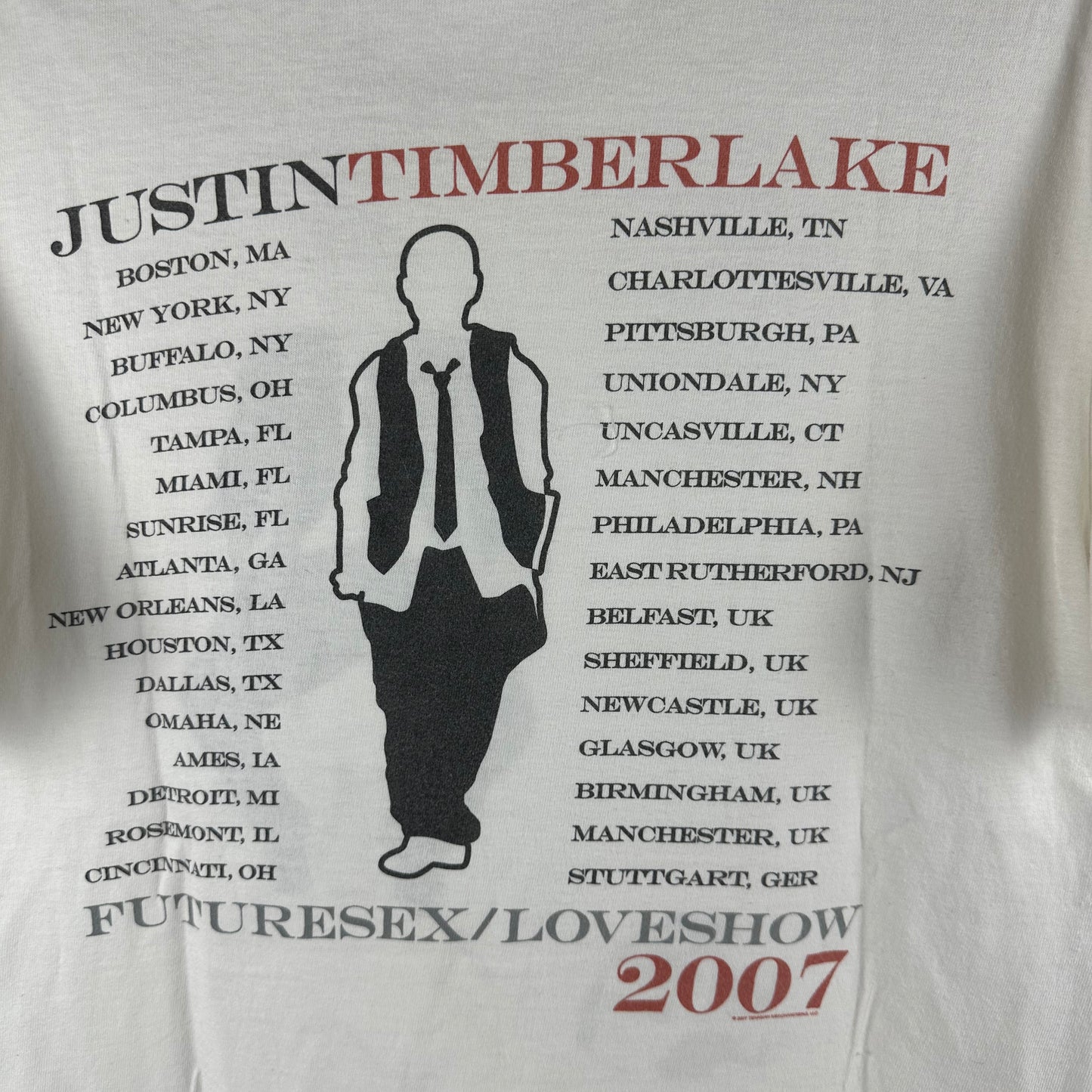 2007 Justin Timberlake FutureSex / Loveshow Tour T-shirt