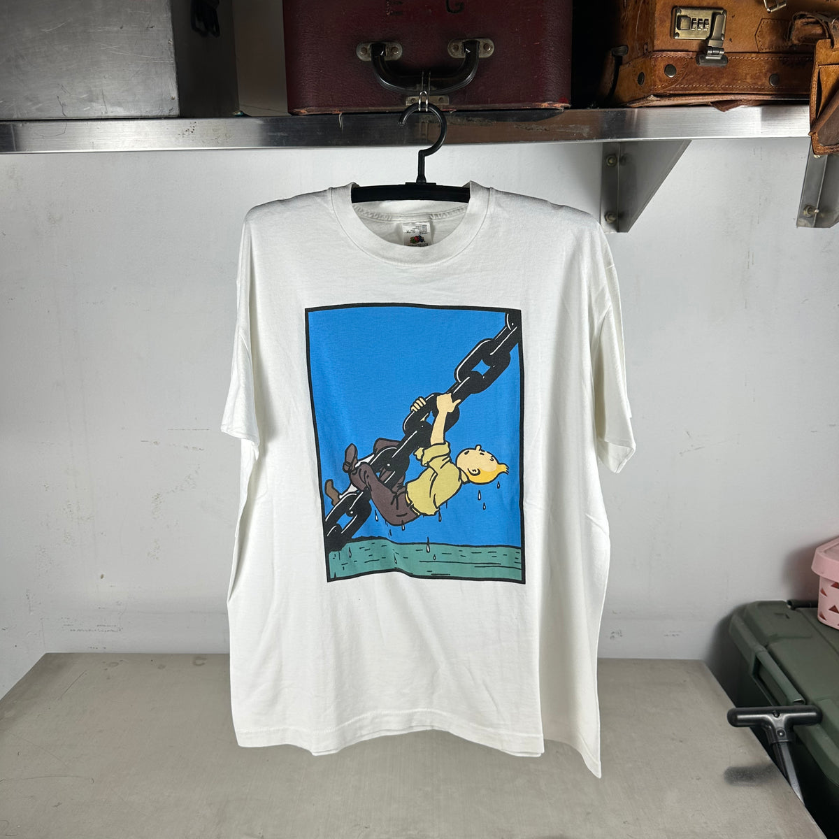 Vintage 90s The Adventures of Tintin Cartoon Graphic Single Stitch T-shirt