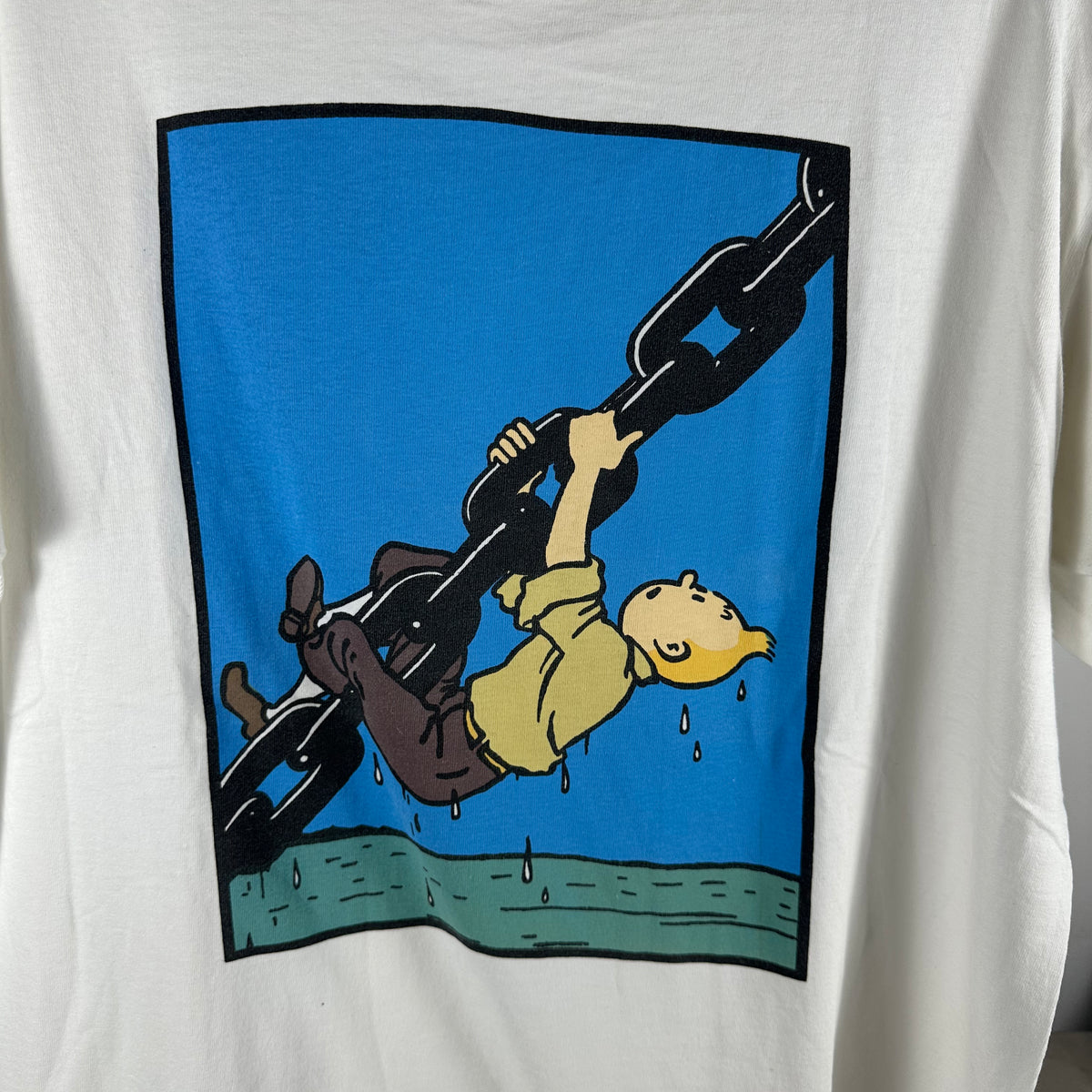 Vintage 90s The Adventures of Tintin Cartoon Graphic Single Stitch T-shirt