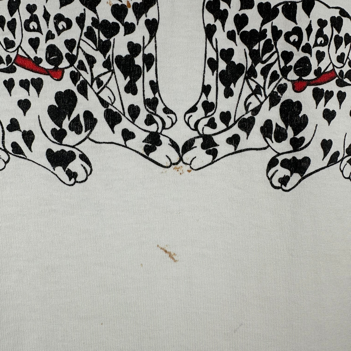 Vintage 90s Dalmatian Dog Heart Artwork Graphic Single Stitch T-shirt