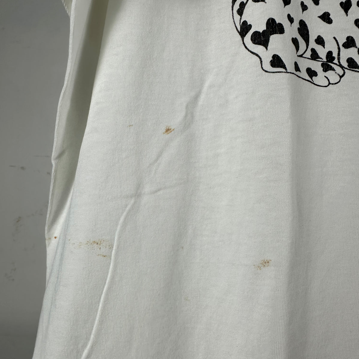 Vintage 90s Dalmatian Dog Heart Artwork Graphic Single Stitch T-shirt