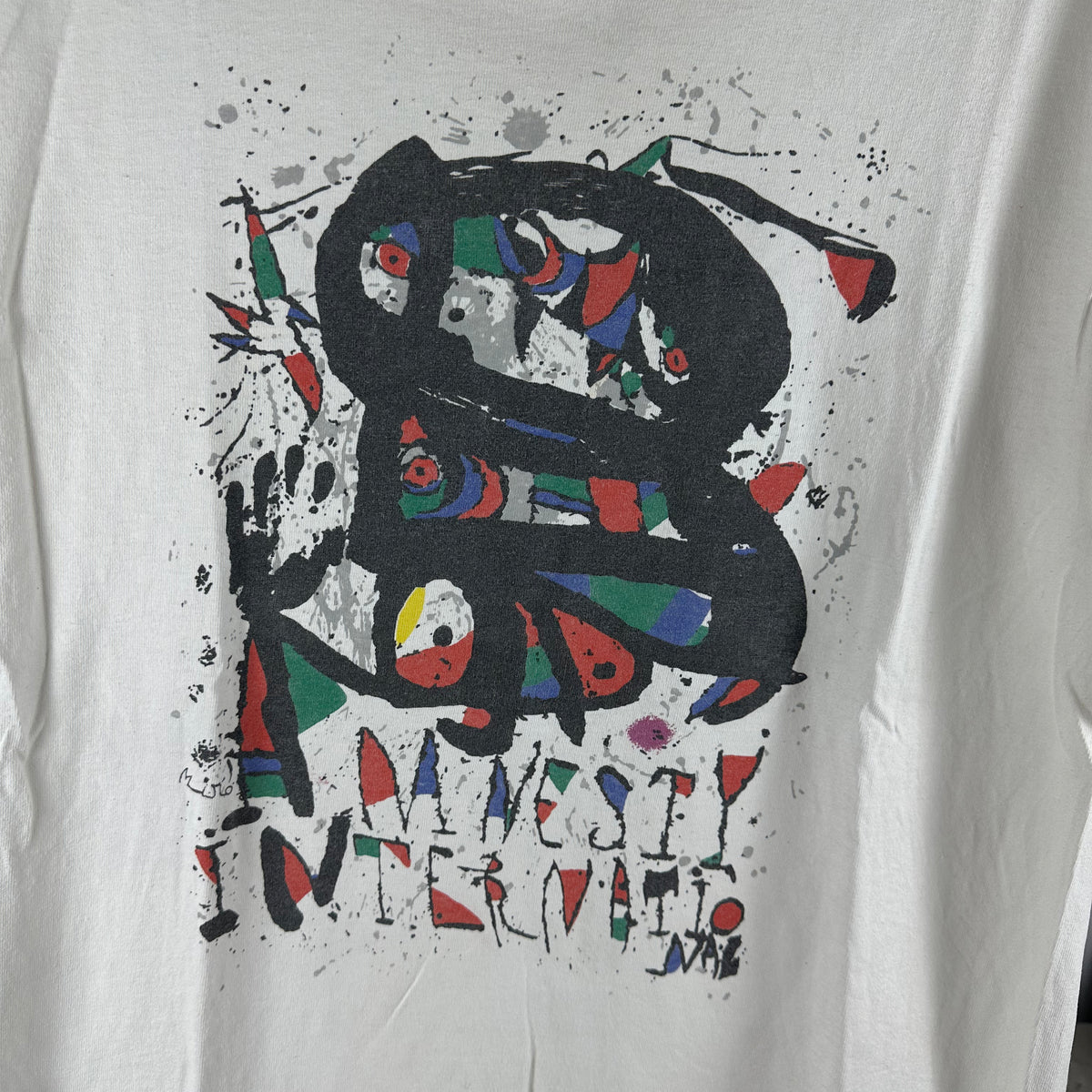 Vintage 90s Joan Miro Amnesty International Art Single Stitch T-shirt