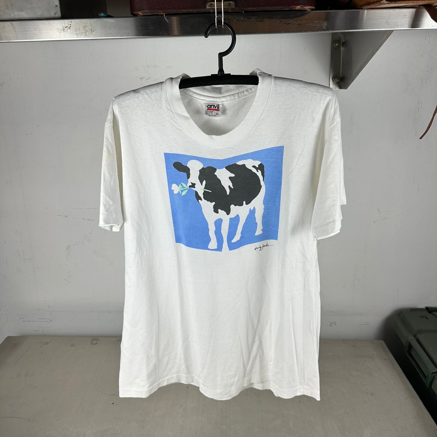 Vintage 90s Cow Woody Jackson Artwork Single Stitch T-shirt