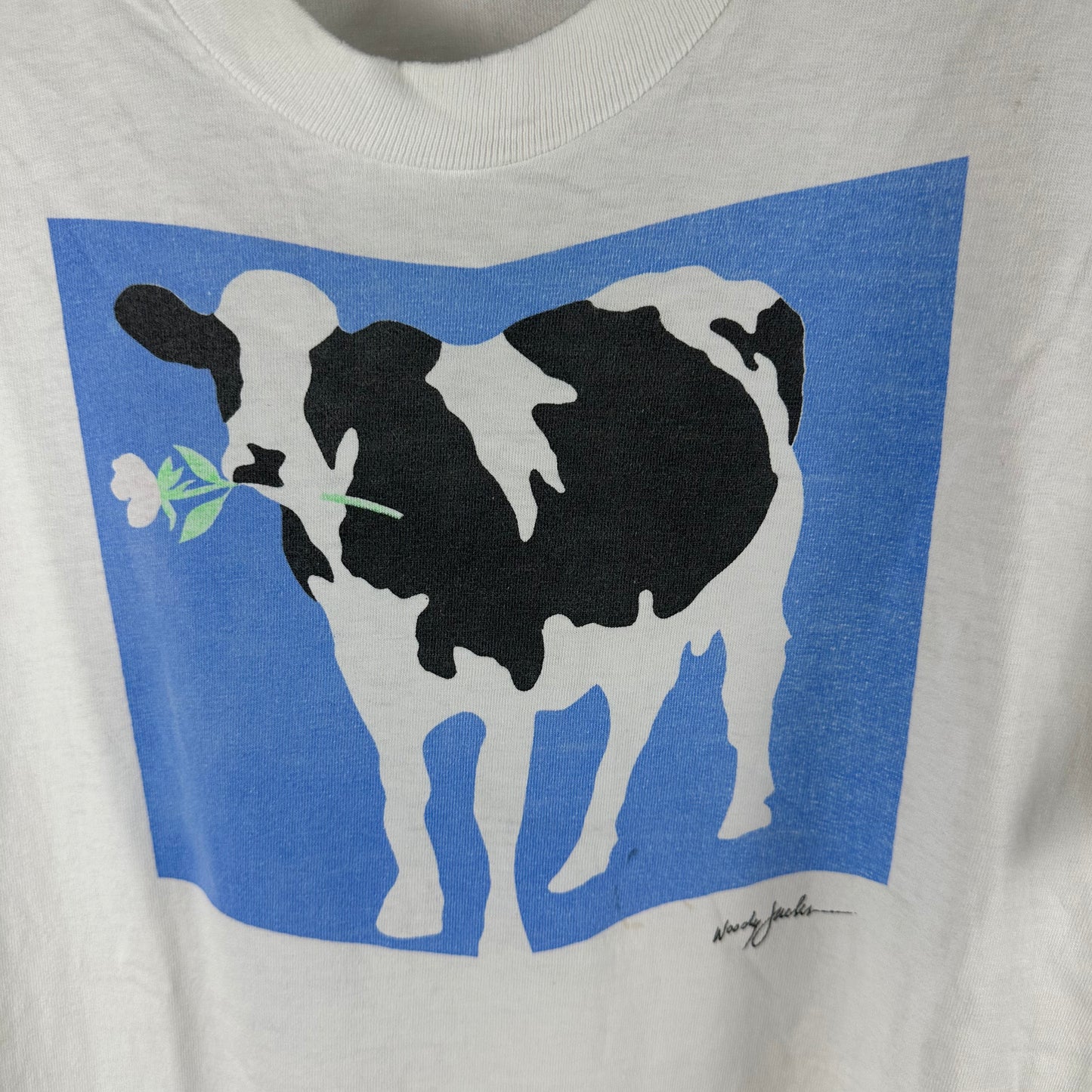Vintage 90s Cow Woody Jackson Artwork Single Stitch T-shirt