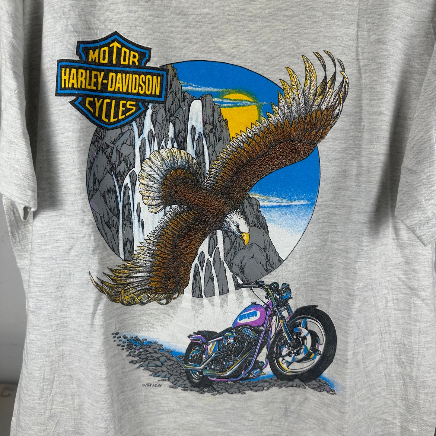 Vintage 90s Harley Davidson Motorcycles Eagle Graphic Single Stitch T-shirt