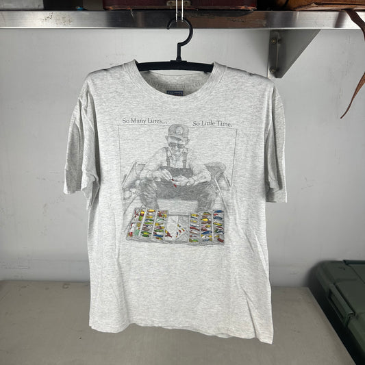 Vintage 90s Peggy Murray So Many Lures So Little Time Fishing Single Stitch T-shirt