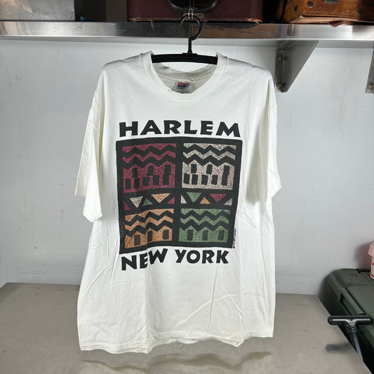 Vintage 90s New York Harlem Artwork Graphic Single Stitch T-shirt