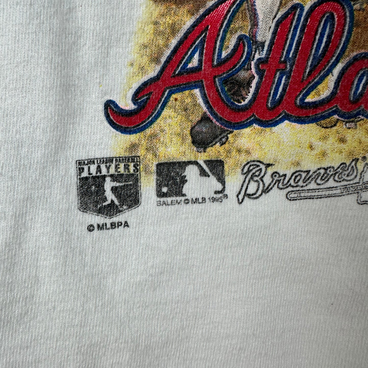 Vintage 1995 Atlanta Braves MLB World Champions Caricature Single Stitch T-shirt