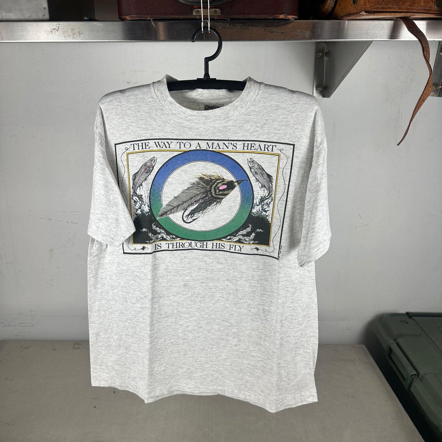 Vintage 1992 Peggy Murray The Way to a Man's Heart is Through His Fly T-shirt