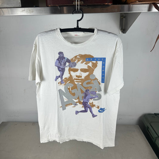 Vintage 90s Nike Andre Agassi Tennis Graphic Single Stitch T-shirt