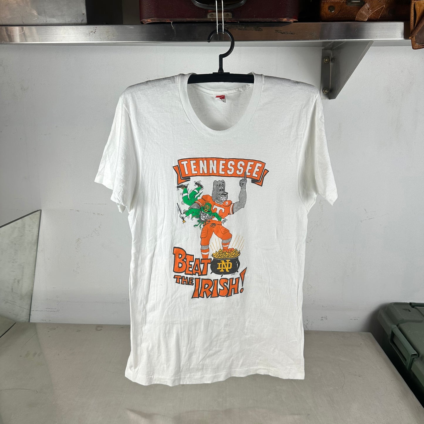Vintage 90s Tennessee Volunteers Beat the Irish NCAA Single Stitch T-shirt
