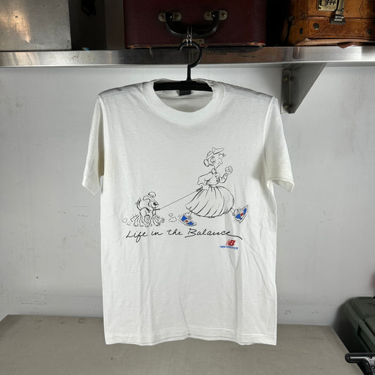Vintage 80s New Balance Life in the Balance Promo Graphic Single Stitch T-shirt