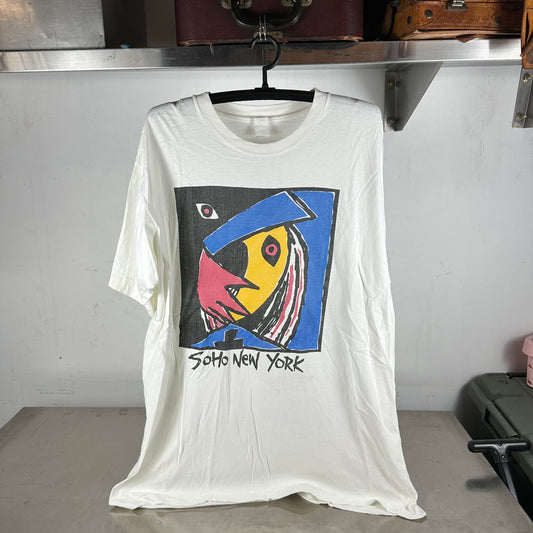Vintage 90s New York SoHo Artwork Graphic Single Stitch T-shirt