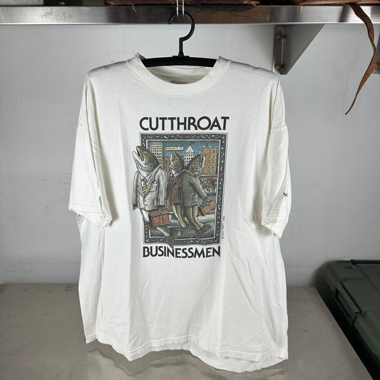 Vintage 1988 Ray Troll Cutthroat Businessmen Fish Graphic T-shirt