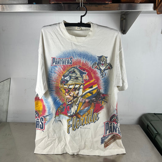 Vintage 90s Florida Panthers Bulletin Athletic NHL AOP Single Stitch T-shirt