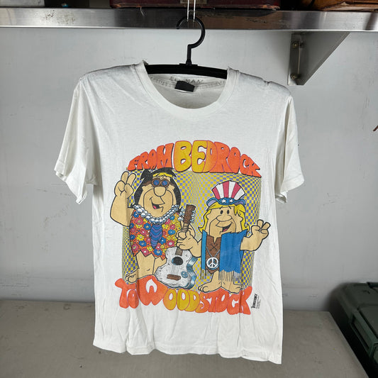 Vintage 1991 The Flintstones From Bedrock to Woodstock Single Stitch T-shirt