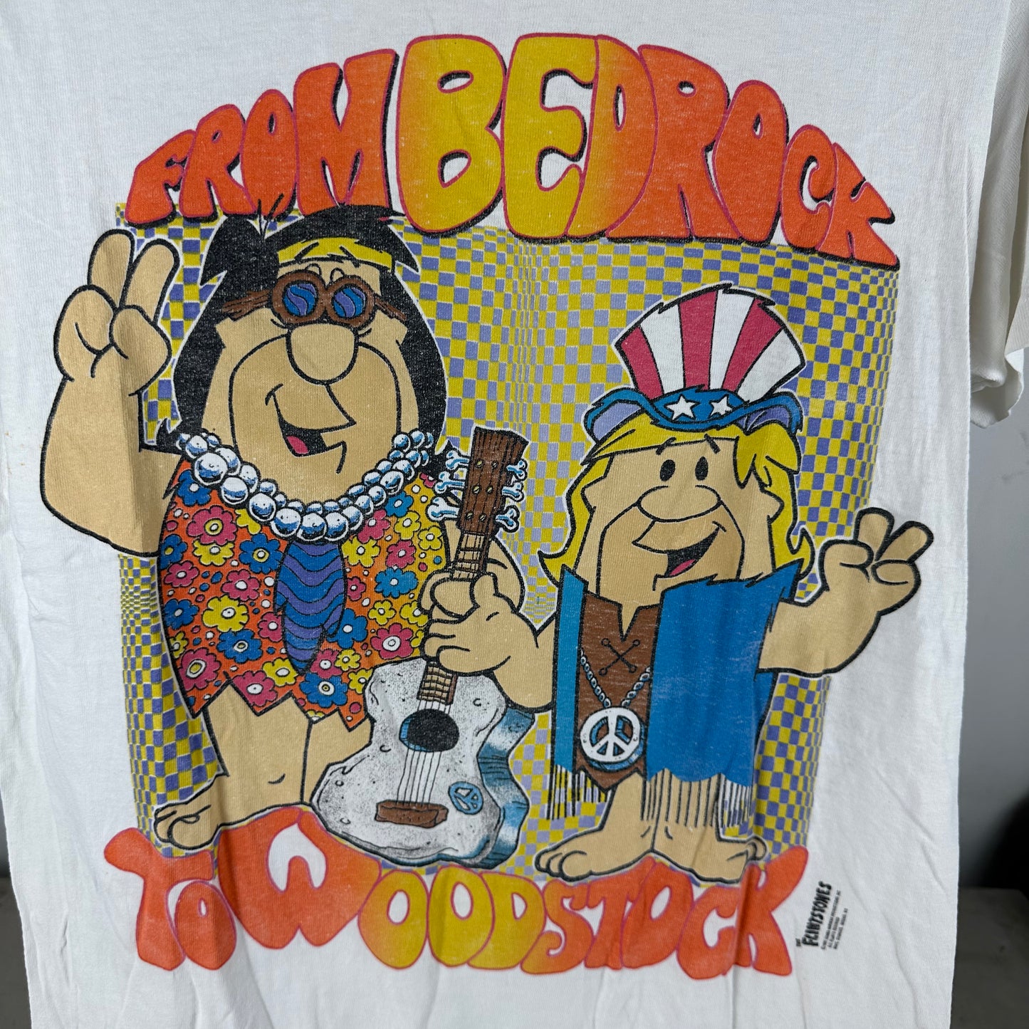 Vintage 1991 The Flintstones From Bedrock to Woodstock Single Stitch T-shirt