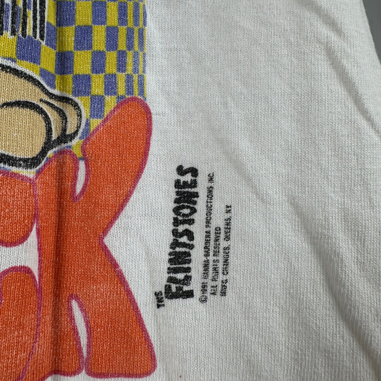 Vintage 1991 The Flintstones From Bedrock to Woodstock Single Stitch T-shirt