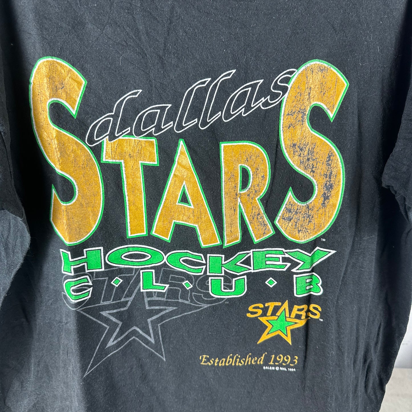Vintage 1994 Dallas Stars Hockey Club NHL Salem Sportswear Single Stitch T-shirt