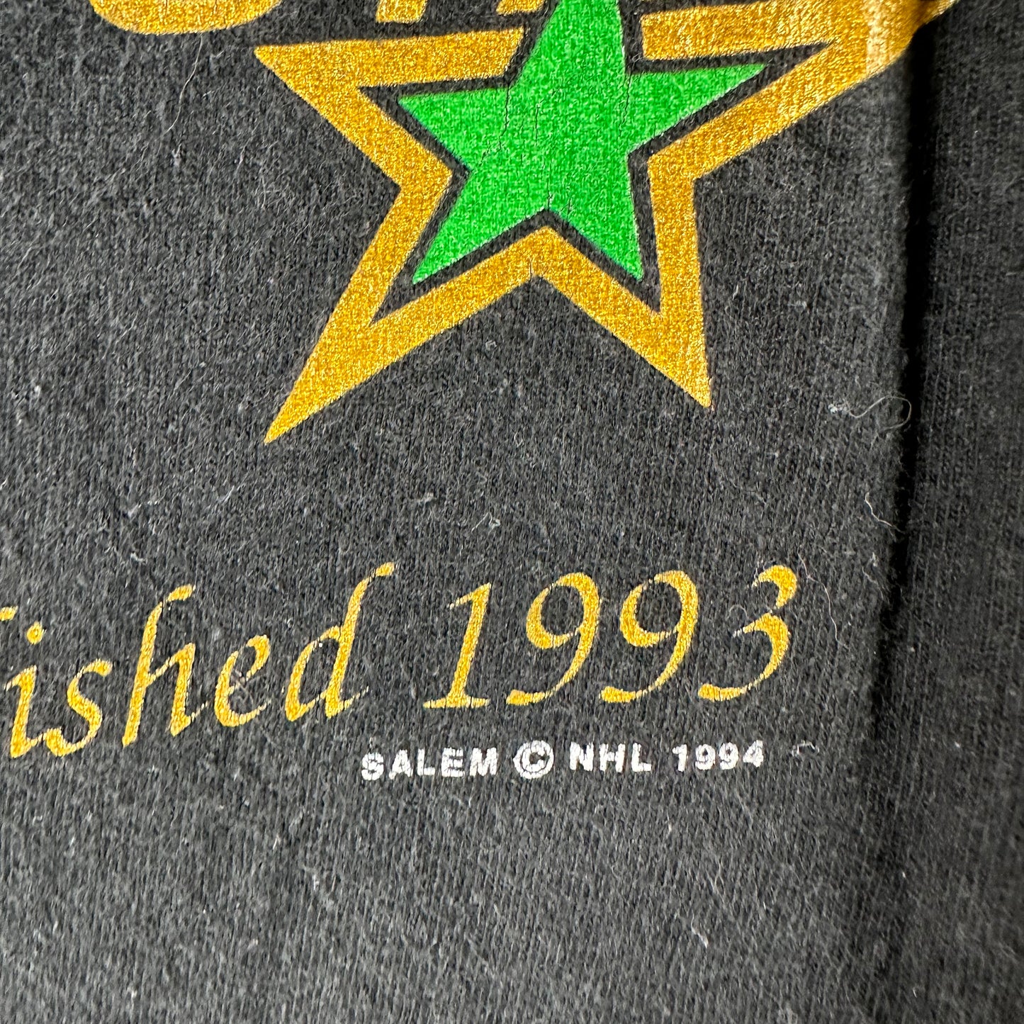 Vintage 1994 Dallas Stars Hockey Club NHL Salem Sportswear Single Stitch T-shirt