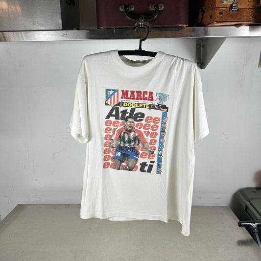 Vintage 1996 Diego Simeone Atletico Madrid Futbol Soccer Graphic T-shirt