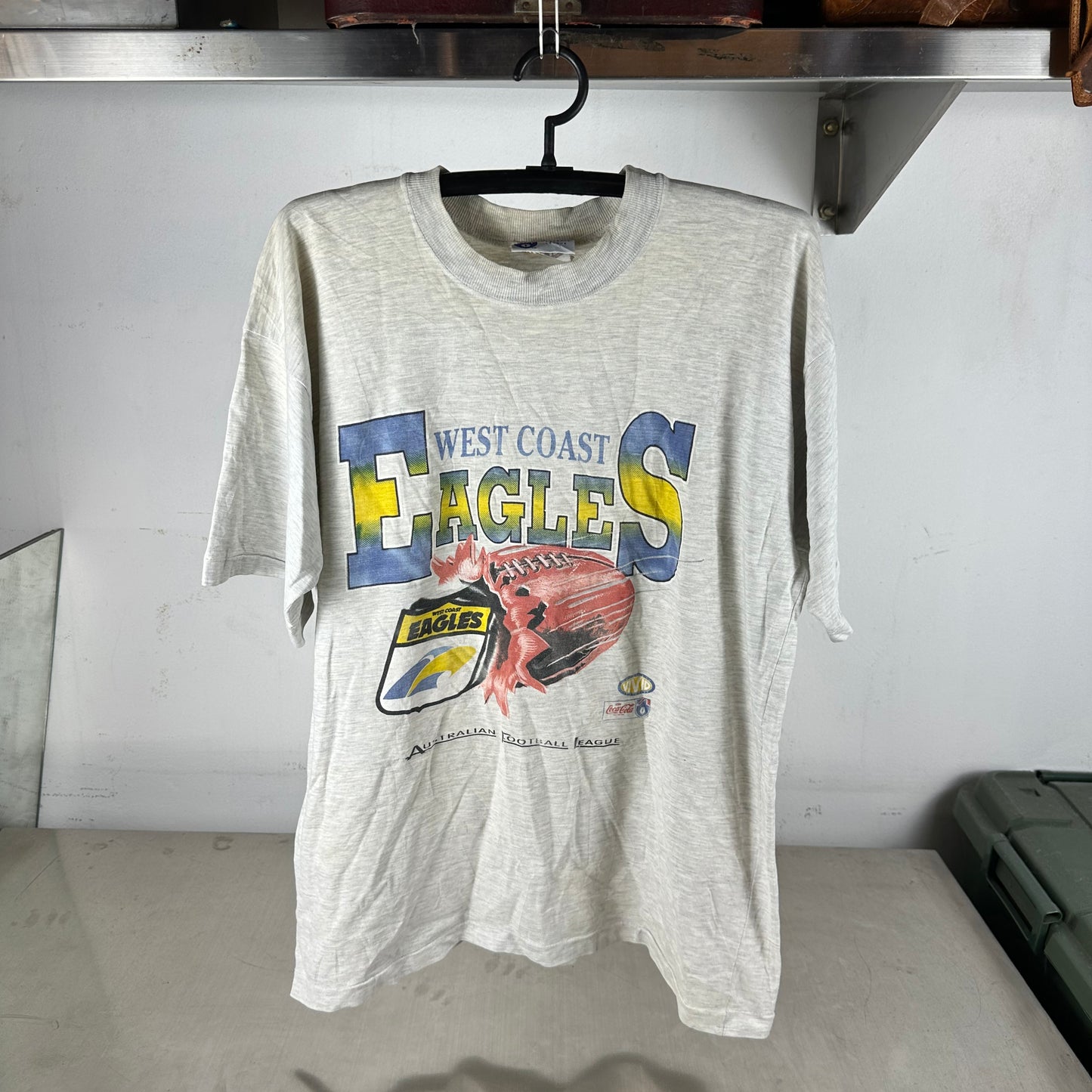 Vintage 90s West Coast Eagles AFL Graphic Single Stitch T-shirt