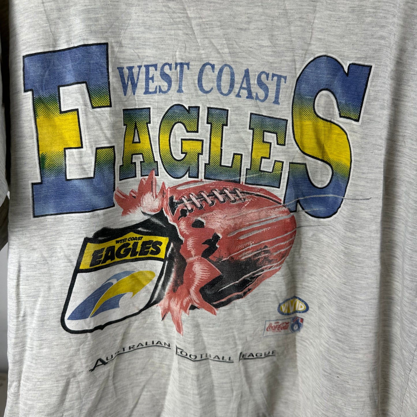 Vintage 90s West Coast Eagles AFL Graphic Single Stitch T-shirt