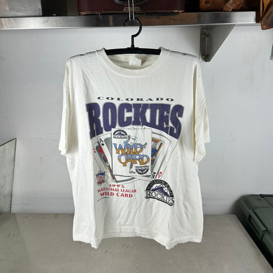 Vintage 1995 Colorado Rockies MLB Wild Card Graphic T-shirt