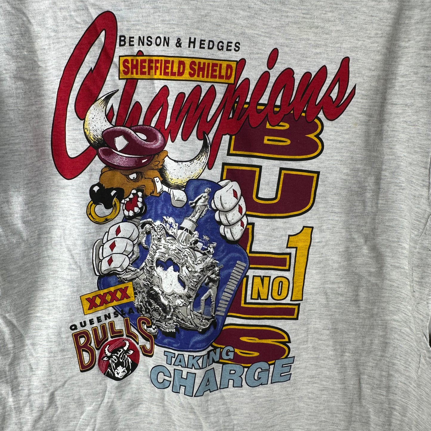 Vintage 1994/95 Queensland Bulls Cricket Sheffield Shield Champions T-shirt