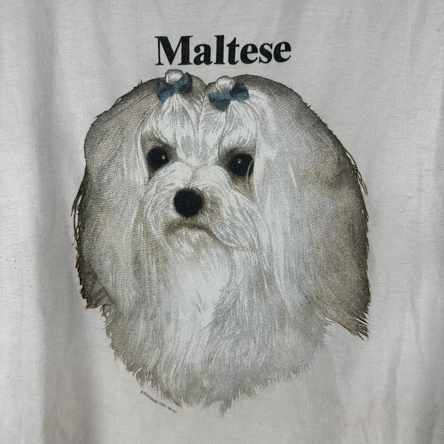 Vintage 90s Maltese Dog Breed Graphic T-shirt