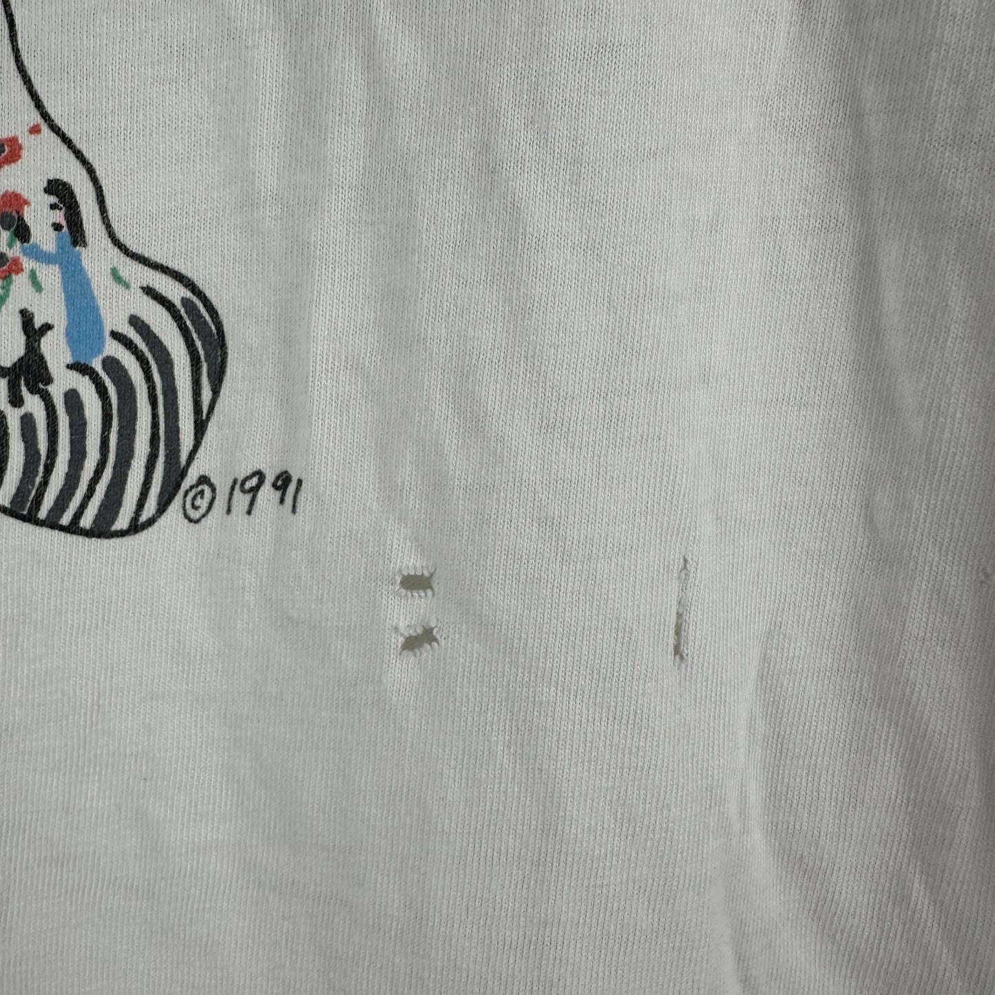 Vintage 1991 Howard Finster Guard Cat Folk Art Single Stitch T-shirt