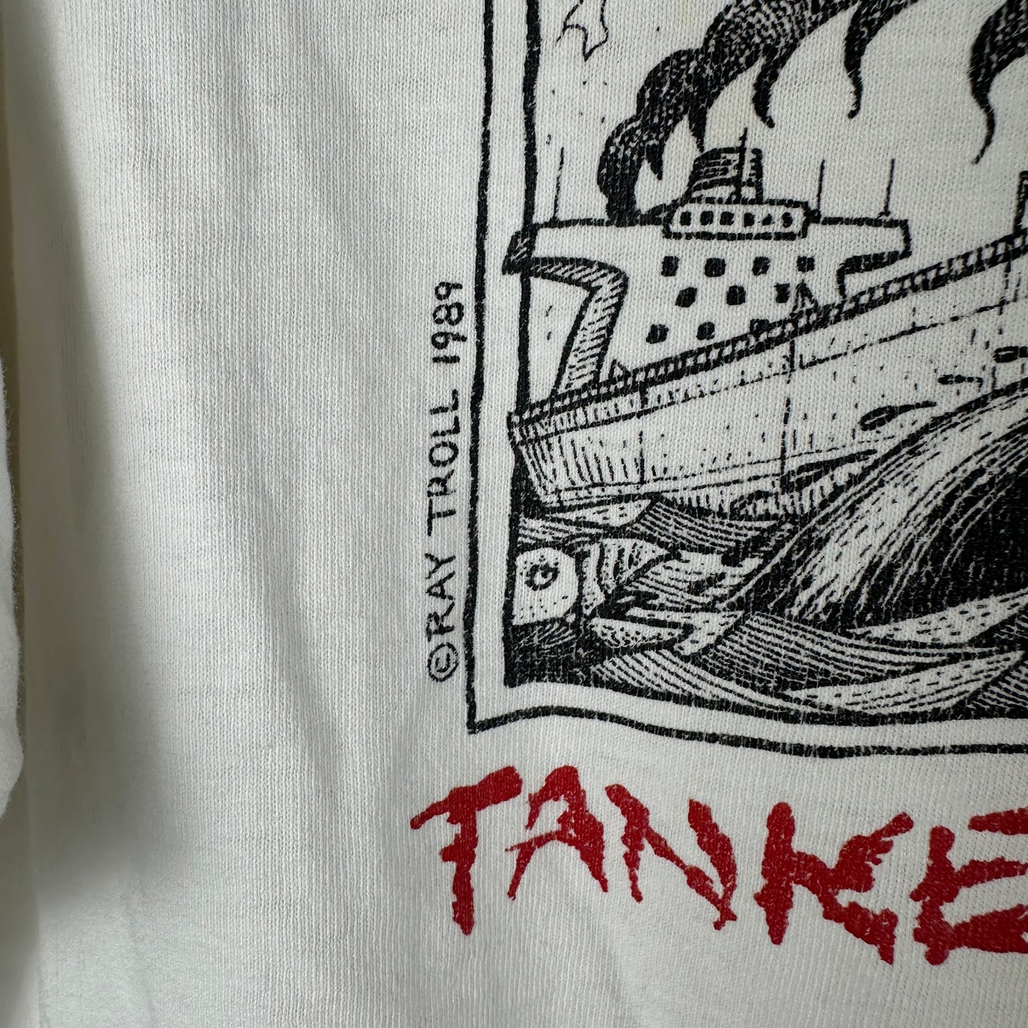 Vintage 1989 Ray Troll Tanker From Hell Graphic Single Stitch T-shirt