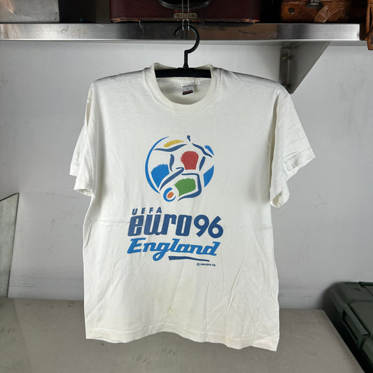 Vintage 1996 England UEFA European Football Championship Soccer Single Stitch T-shirt