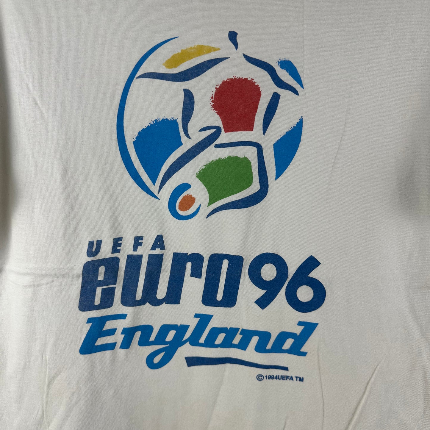 Vintage 1996 England UEFA European Football Championship Soccer Single Stitch T-shirt