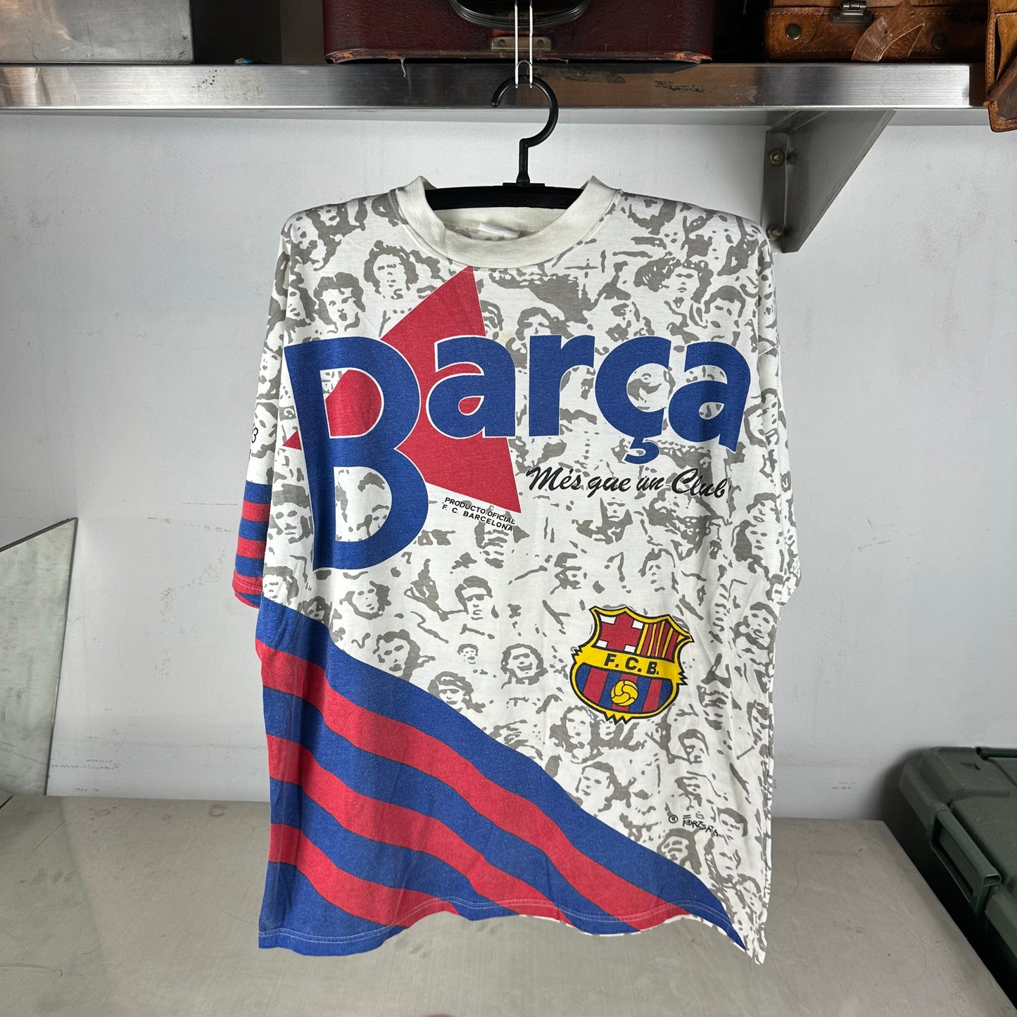 Vintage 1992 FC Barcelona Campio D Europa All Over Print Soccer AOP T-shirt
