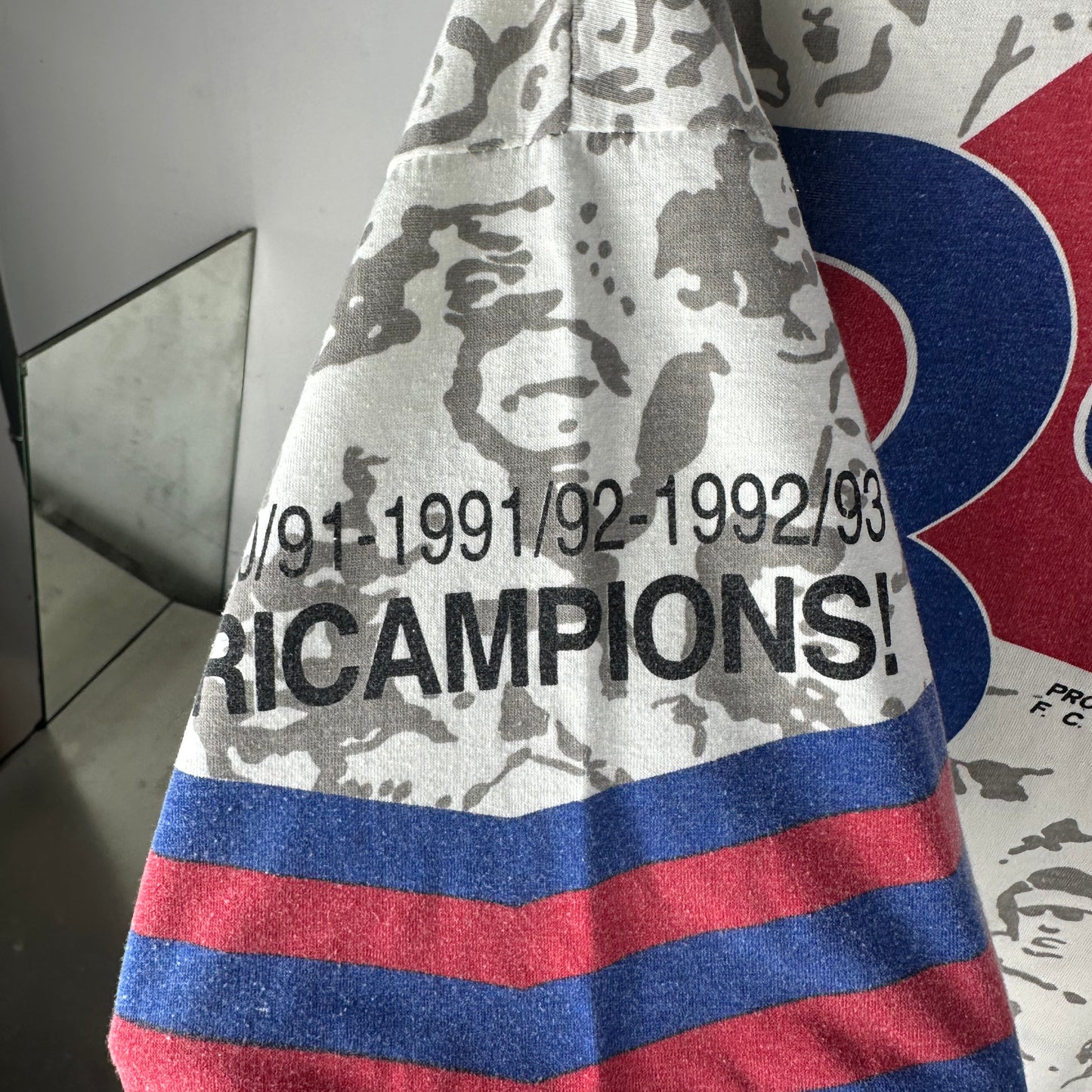 Vintage 1992 FC Barcelona Campio D Europa All Over Print Soccer AOP T-shirt