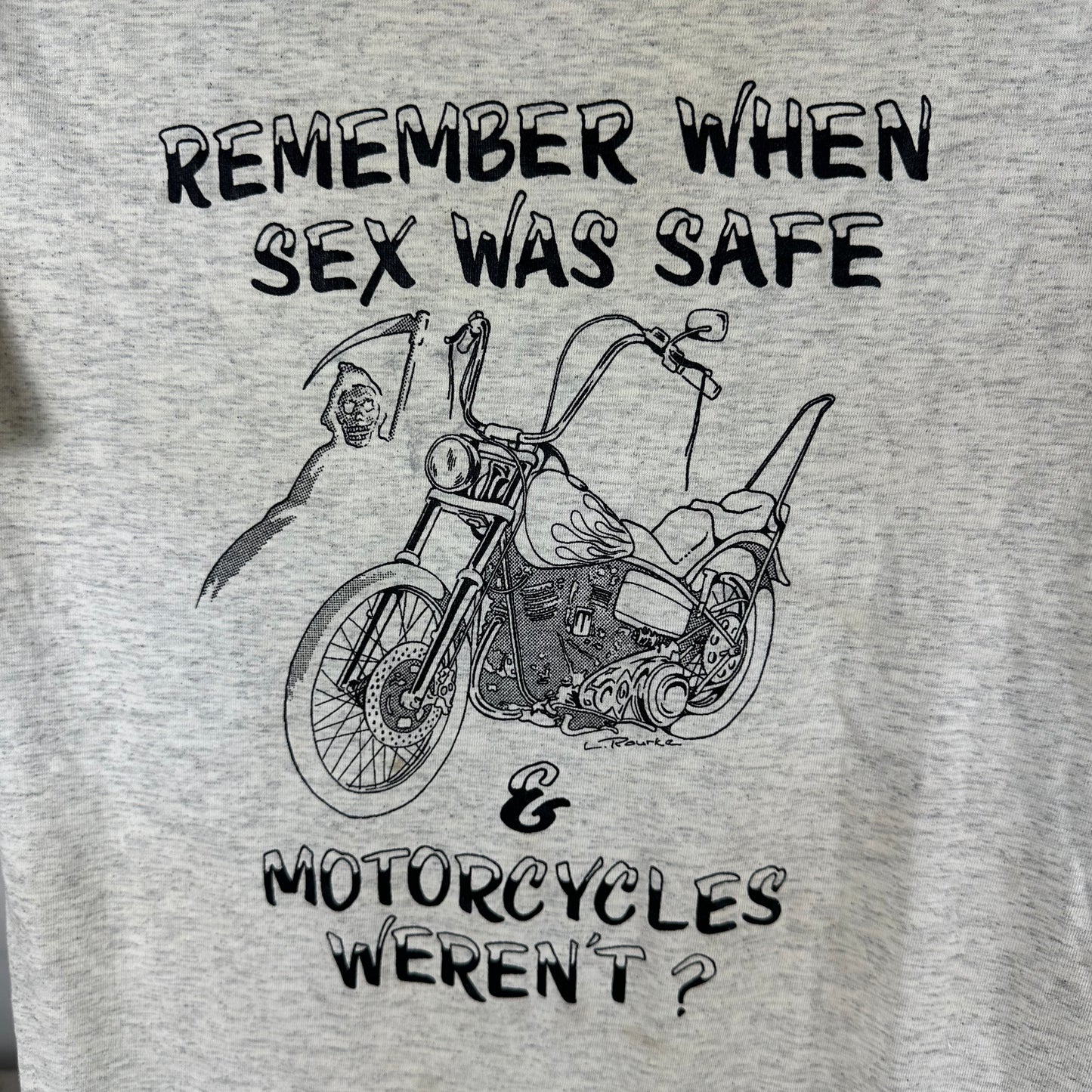 Vintage 80s Remember When Sex was Safe &amp; Motorcycles Weren't? T-shirt