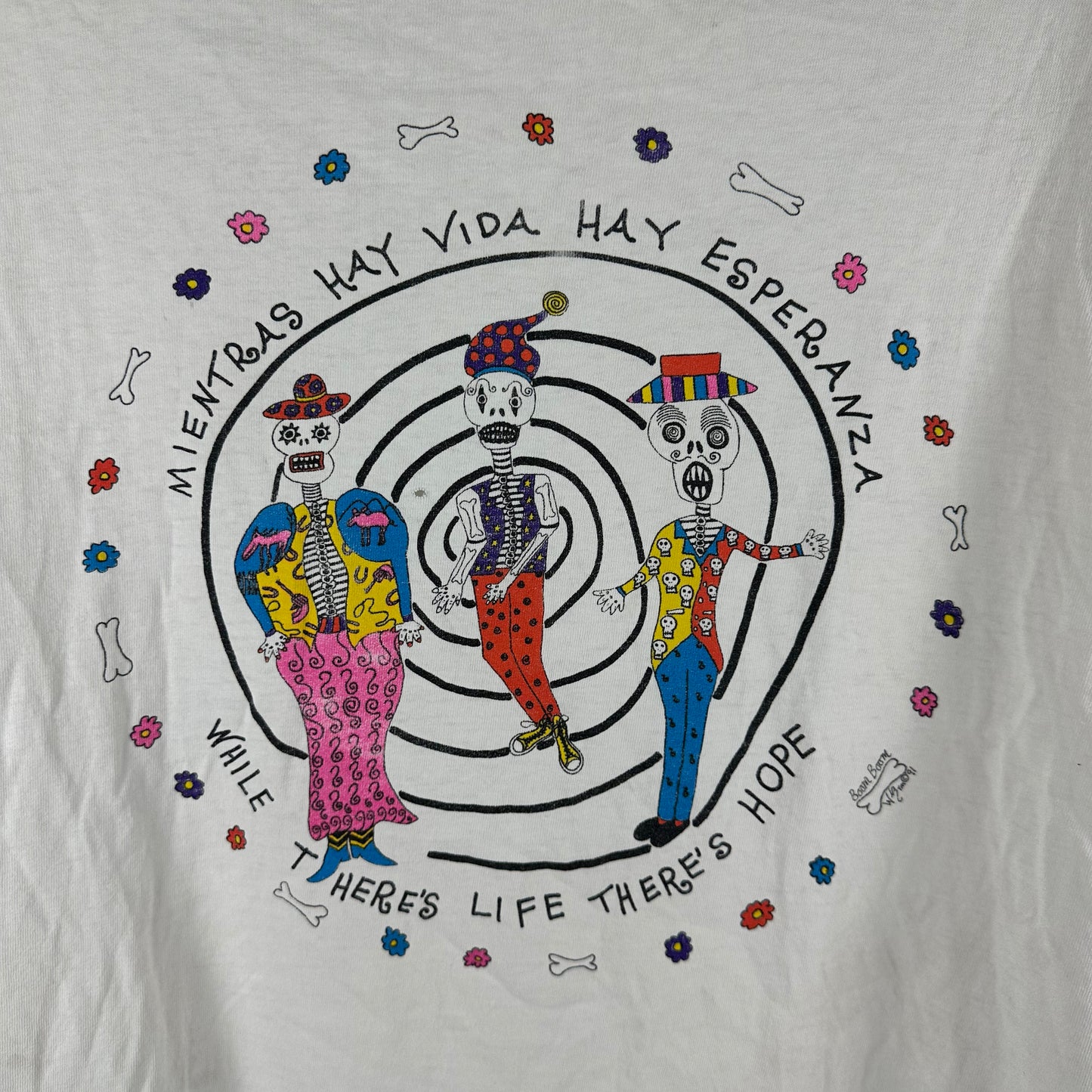 Vintage 1991 While There's Life There's Hope Graphic Single Stitch T-shirt